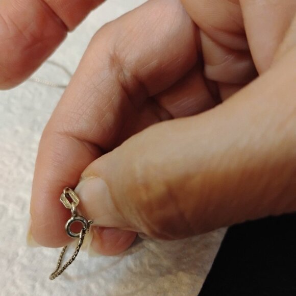 Elegant Blue Sparkly Pendant Sterling Silver 925 Italy Chain Necklace 8.5' /half - Picture 4 of 9